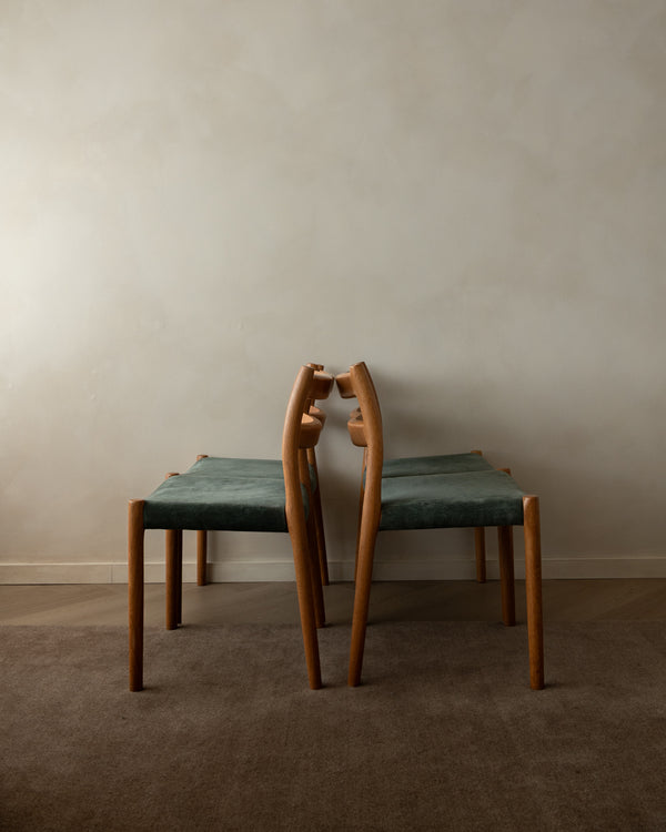 Mid Century Oak Dining Chairs Model 84 by Niels Otto Møller for J.L. Møllers, 1970s, Set of 4