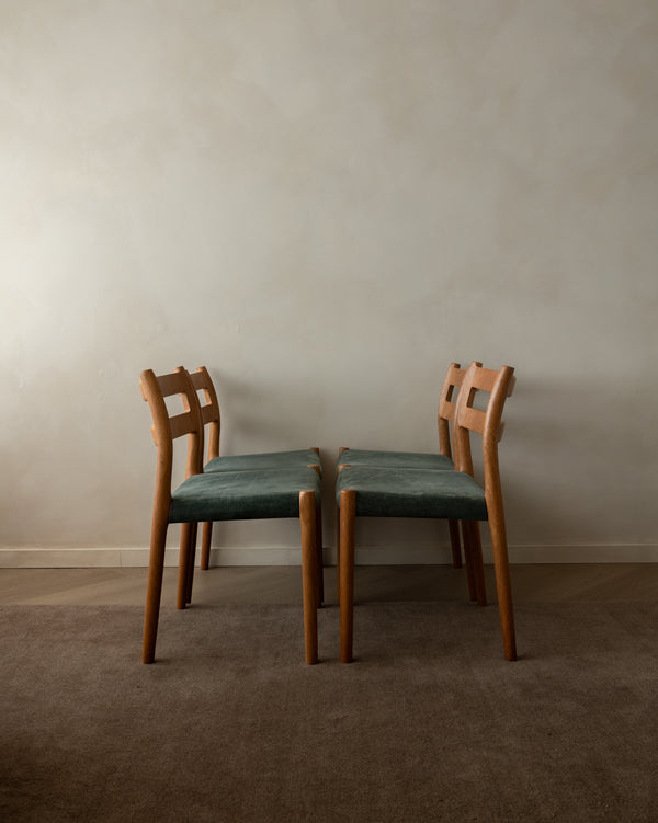 Mid Century Oak Dining Chairs Model 84 by Niels Otto Møller for J.L. Møllers, 1970s, Set of 4