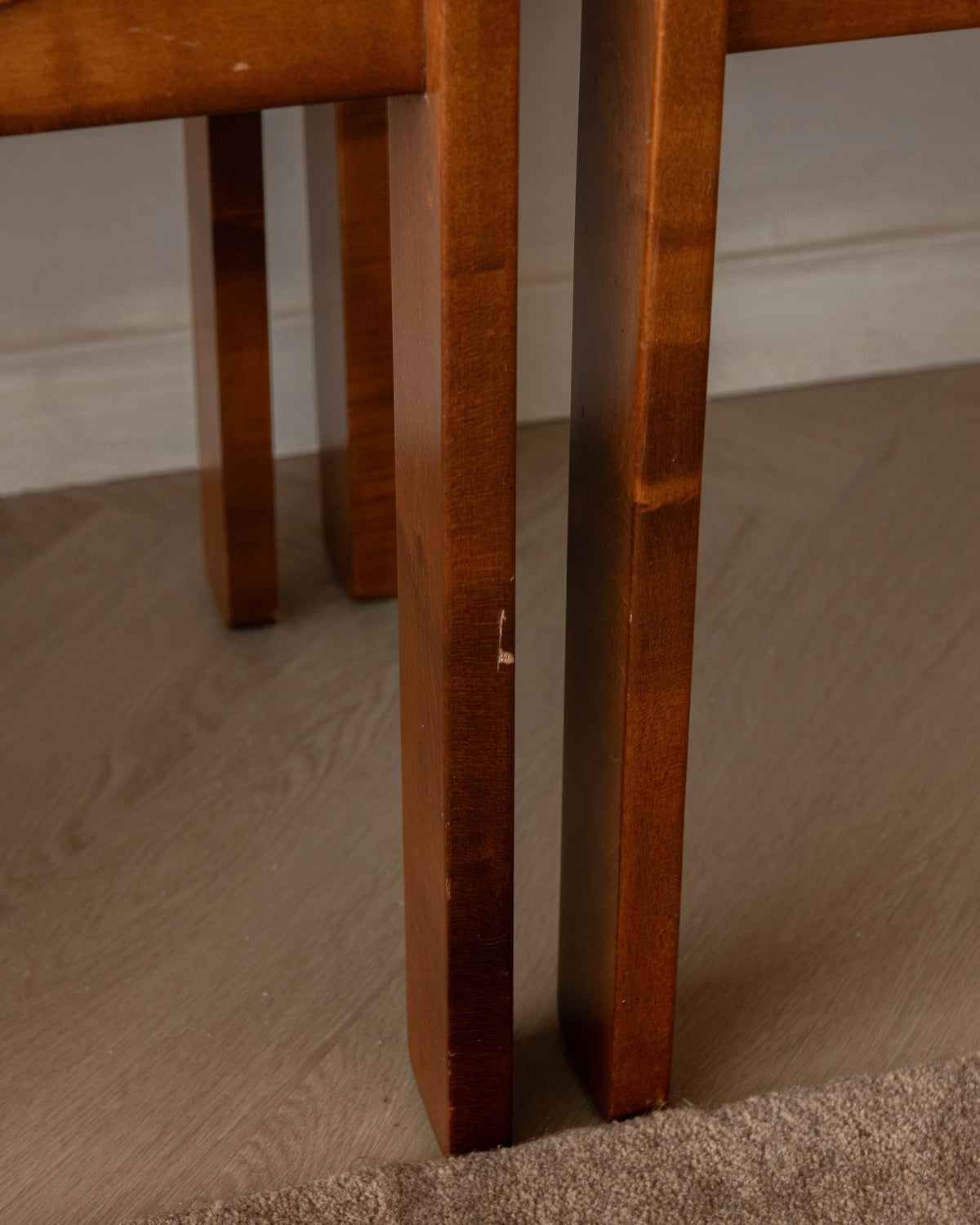 Italian Plywood Dining Chairs Attributed to Molteni, 1970s, Set of 4