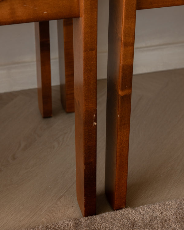 Italian Plywood Dining Chairs Attributed to Molteni, 1970s, Set of 4