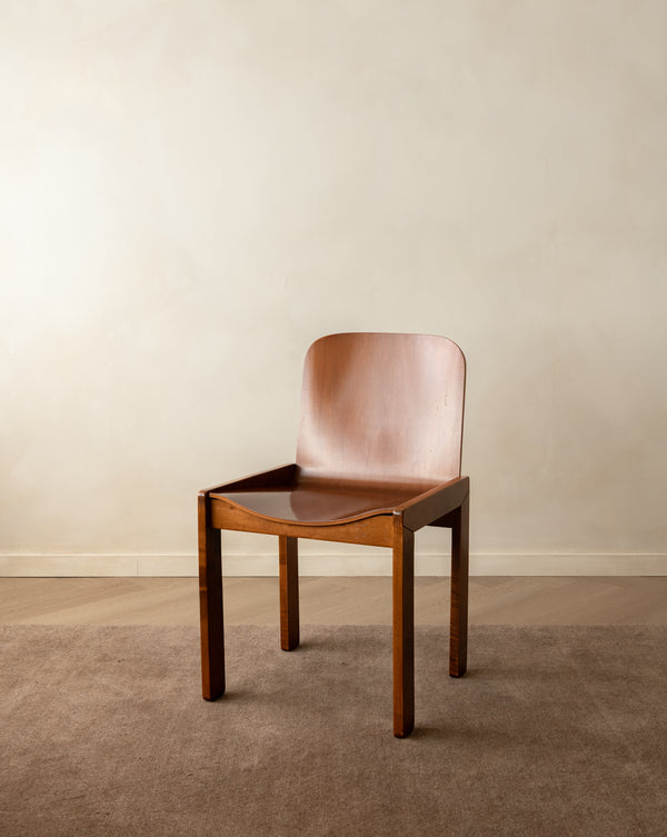 Italian Plywood Dining Chairs Attributed to Molteni, 1970s, Set of 4