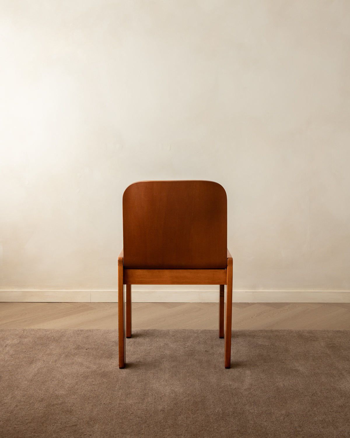 Italian Plywood Dining Chairs Attributed to Molteni, 1970s, Set of 4