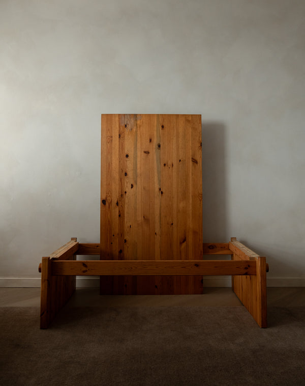 Brutalist Pine Coffee Table Dymling by Yngve Ekström for Swedese, 1970s