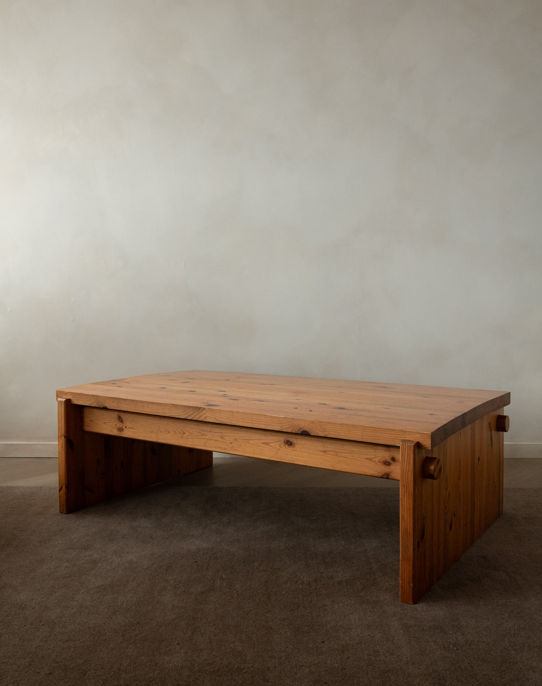 Brutalist Pine Coffee Table Dymling by Yngve Ekström for Swedese, 1970s