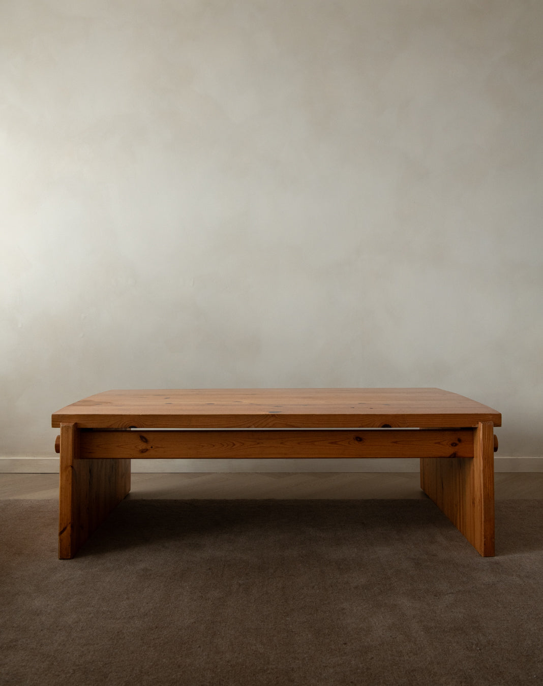 Brutalist Pine Coffee Table Dymling by Yngve Ekström for Swedese, 1970s
