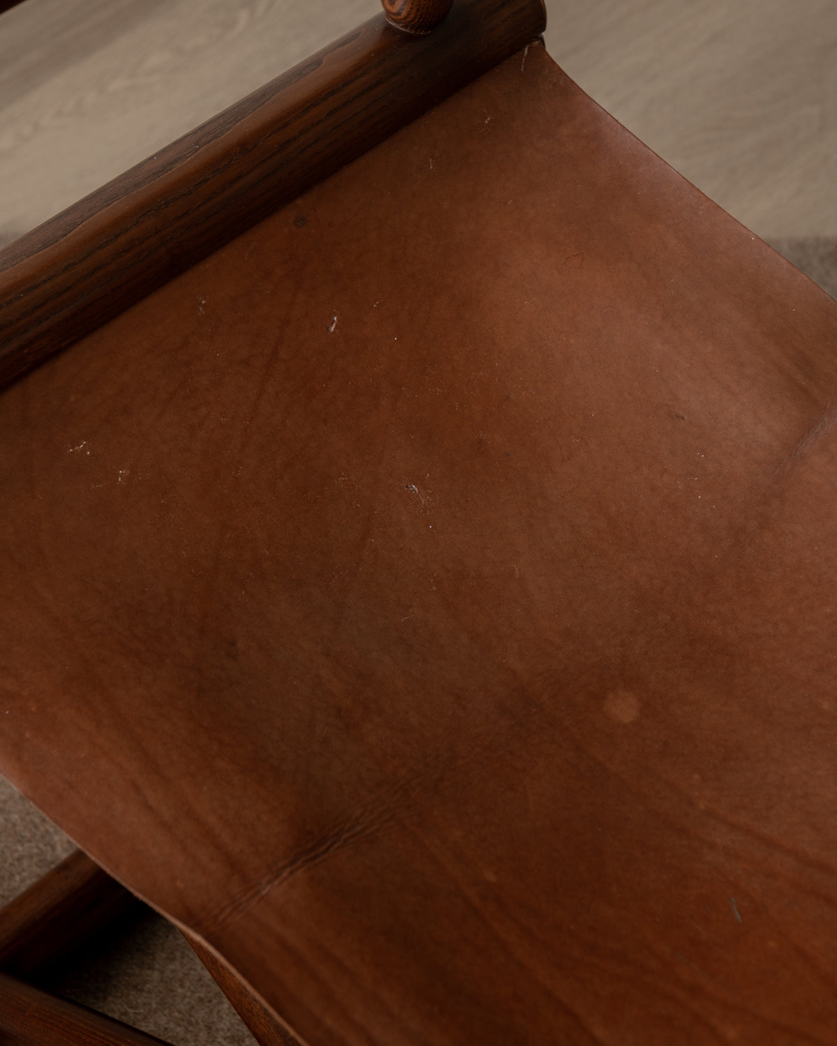 Italian Modern Director’s Chair in Wood & Leather, 1980s