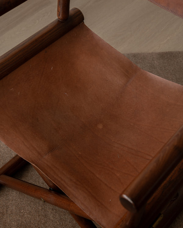 Italian Modern Director’s Chair in Wood & Leather, 1980s