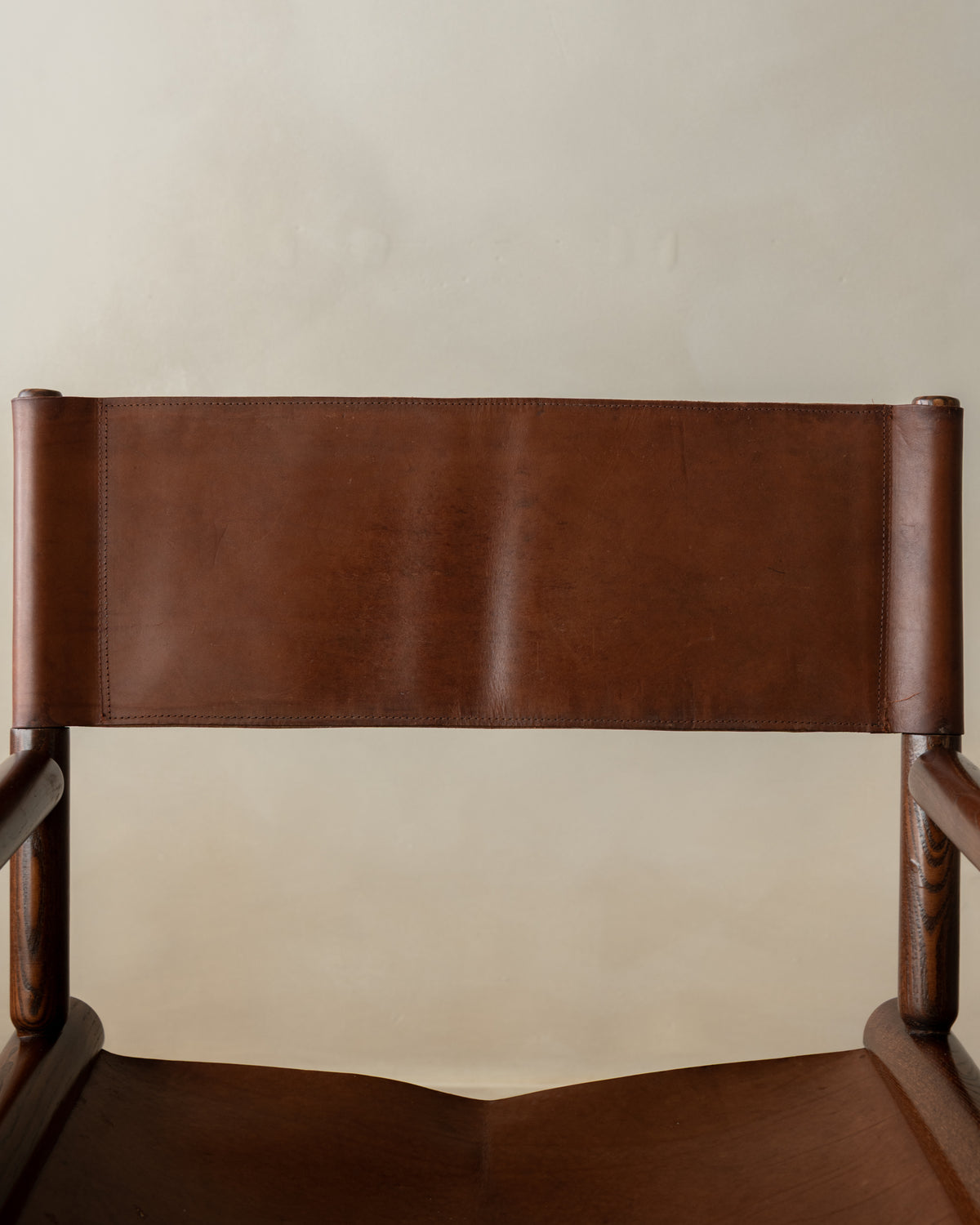 Italian Modern Director’s Chair in Wood & Leather, 1980s