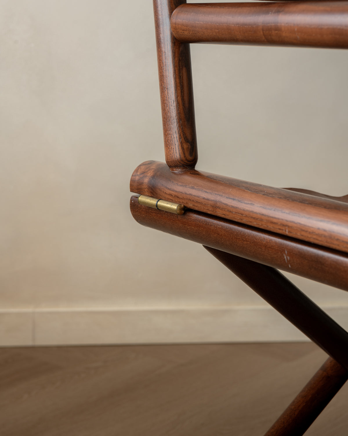 Italian Modern Director’s Chair in Wood & Leather, 1980s