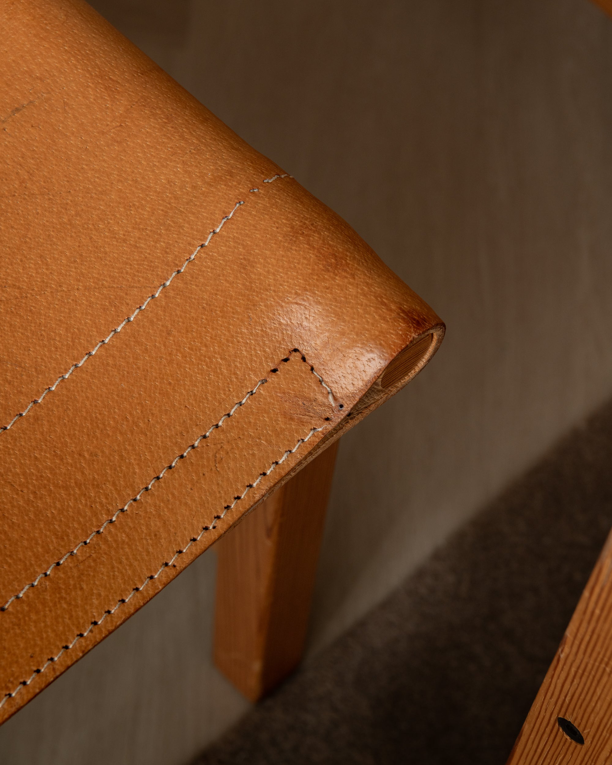 Scandinavian Pine Leather Dining Kotka Chairs by Tomas Jelinek for IKEA, 1980s, Set of 6