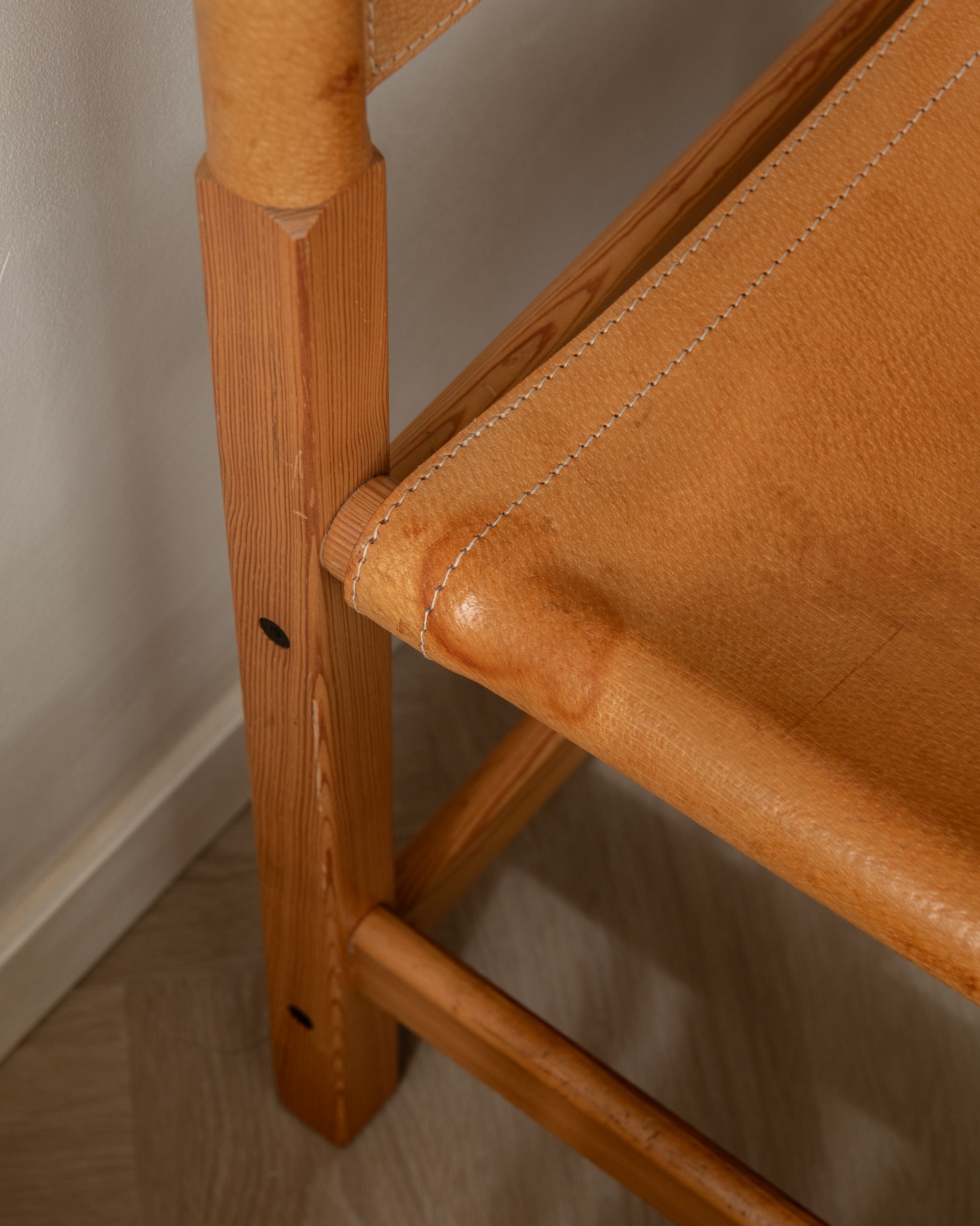 Scandinavian Pine Leather Dining Kotka Chairs by Tomas Jelinek for IKEA, 1980s, Set of 6