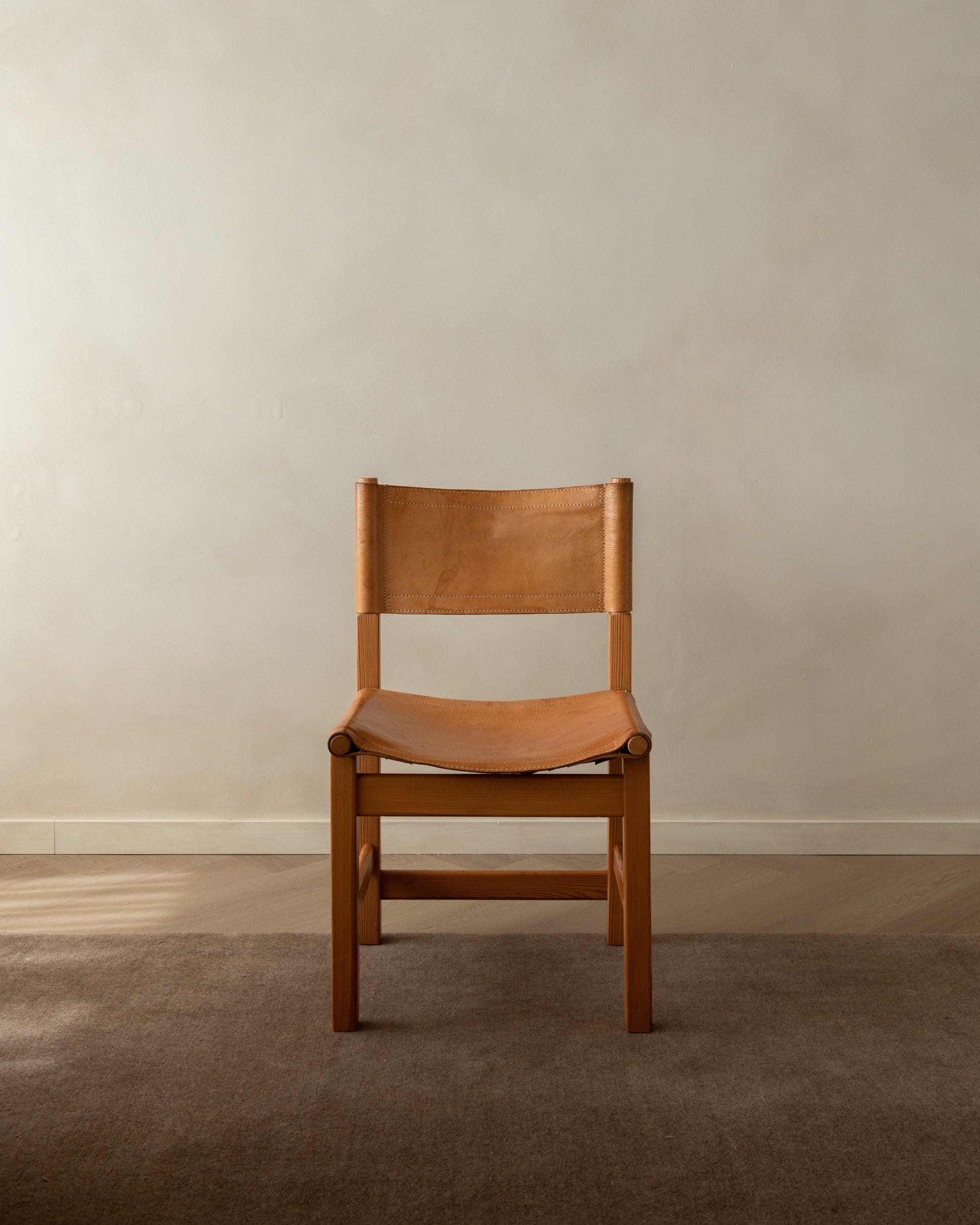 Scandinavian Pine Leather Dining Kotka Chairs by Tomas Jelinek for IKEA, 1980s, Set of 6