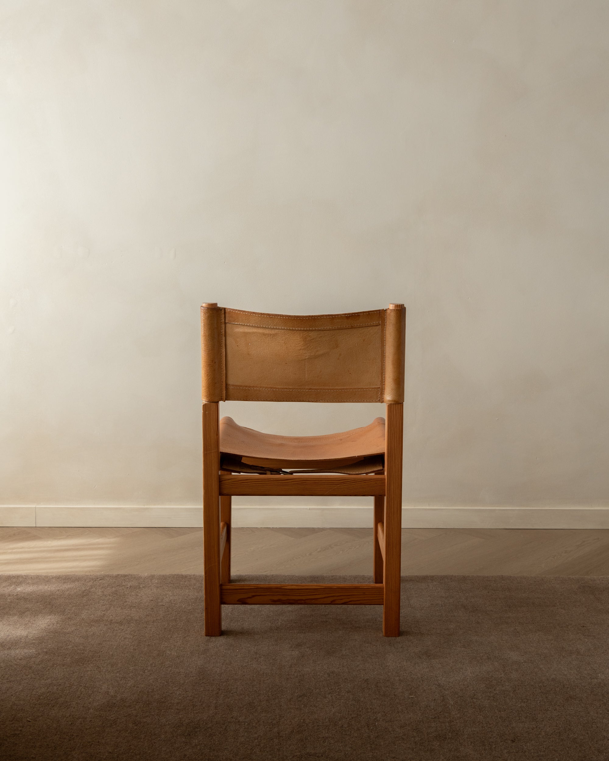 Scandinavian Pine Leather Dining Kotka Chairs by Tomas Jelinek for IKEA, 1980s, Set of 6