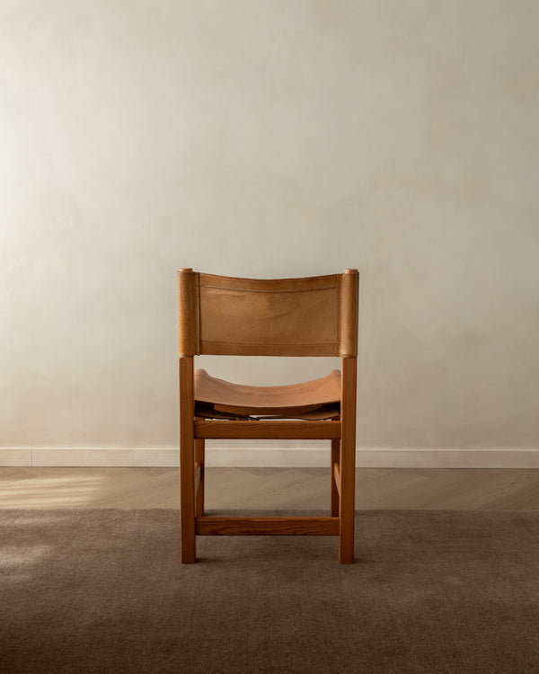 Scandinavian Pine Leather Dining Kotka Chairs by Tomas Jelinek for IKEA, 1980s, Set of 6