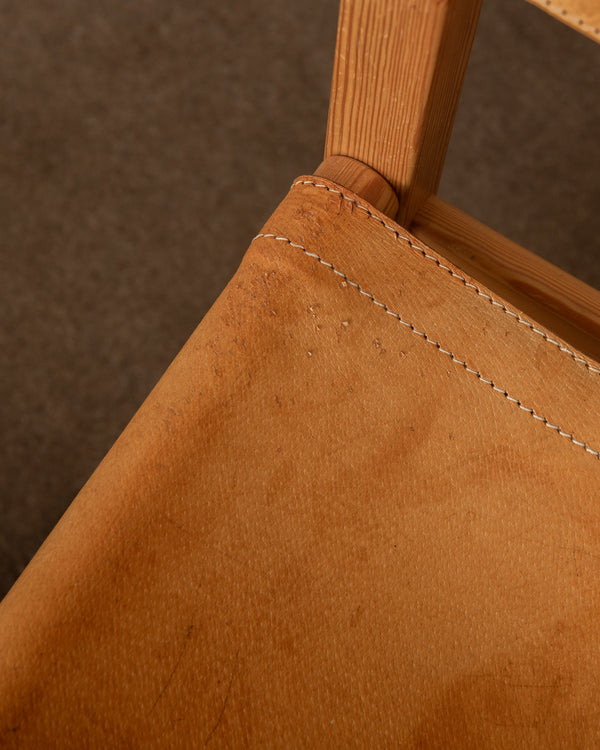 Scandinavian Pine Leather Dining Kotka Chairs by Tomas Jelinek for IKEA, 1980s, Set of 6