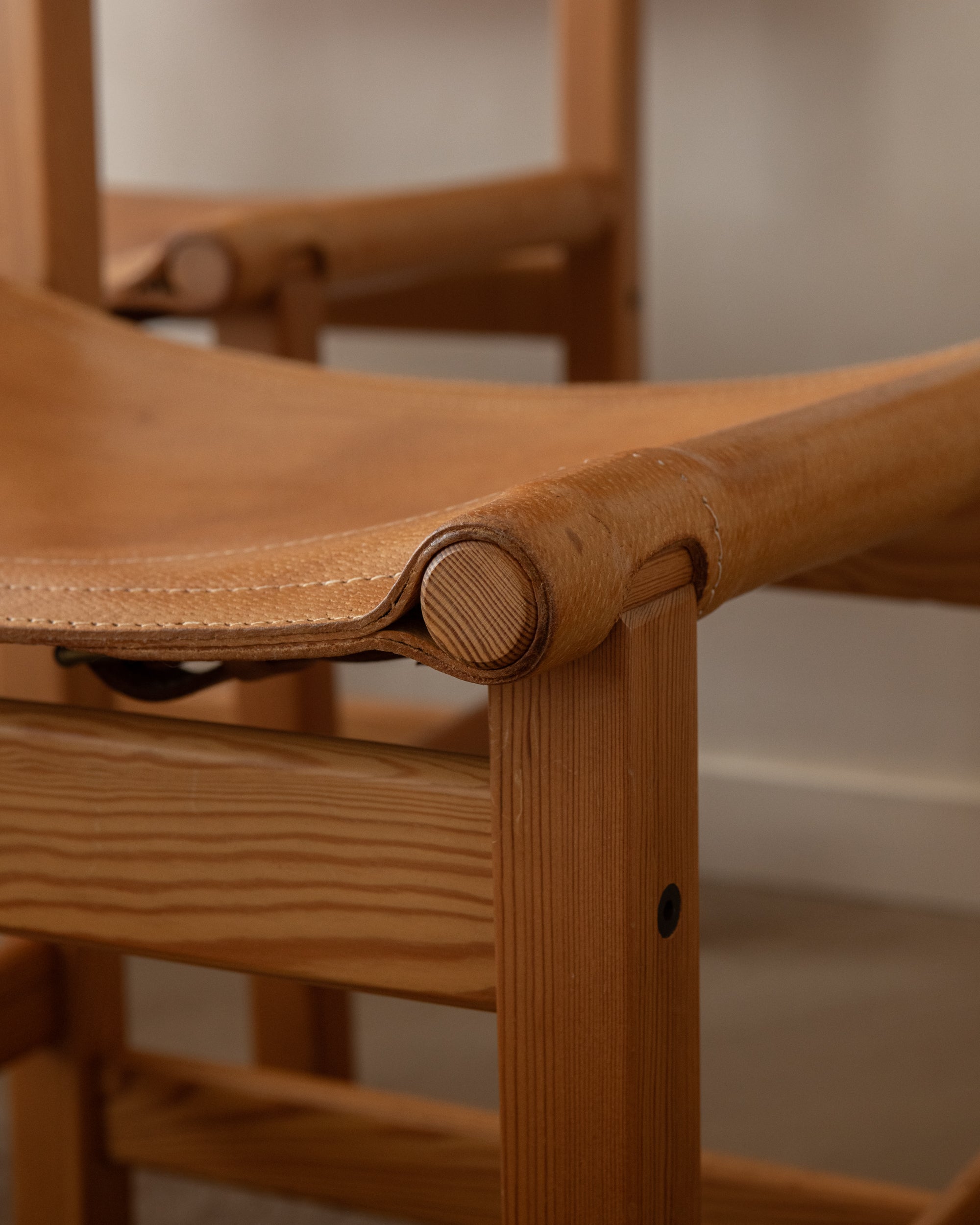 Scandinavian Pine Leather Dining Kotka Chairs by Tomas Jelinek for IKEA, 1980s, Set of 6