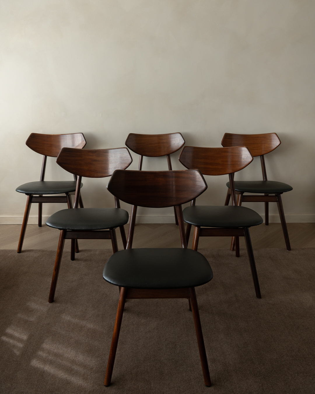 Mid Century Modern Teak Dining Chairs by Louis van Teeffelen for AWA, 1960s, Set of 6