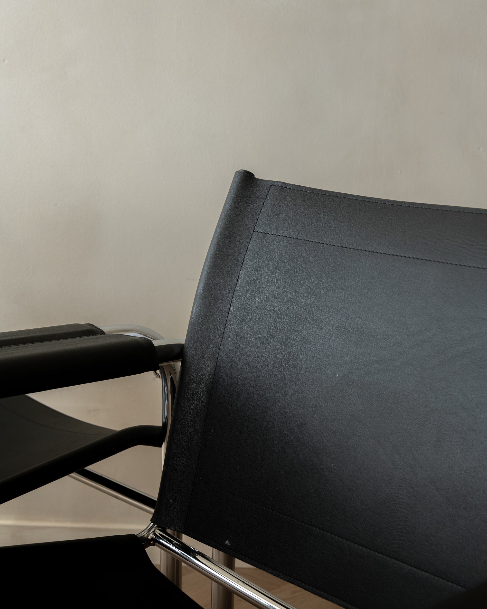 Bauhaus Chrome Leather Lounge Chairs Klinte by Tord Björklund for IKEA, 1980s, Set of 2