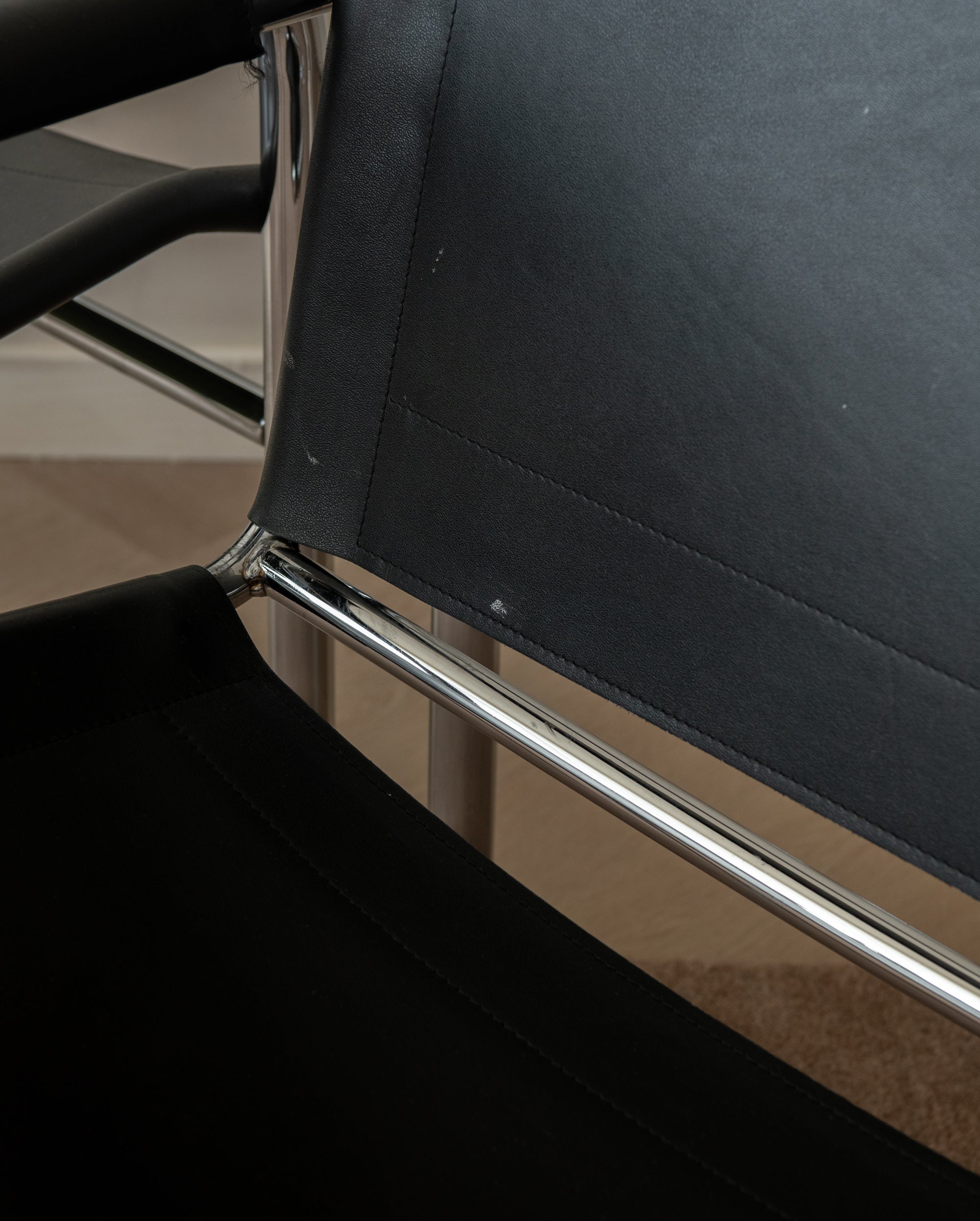 Bauhaus Chrome Leather Lounge Chairs Klinte by Tord Björklund for IKEA, 1980s, Set of 2