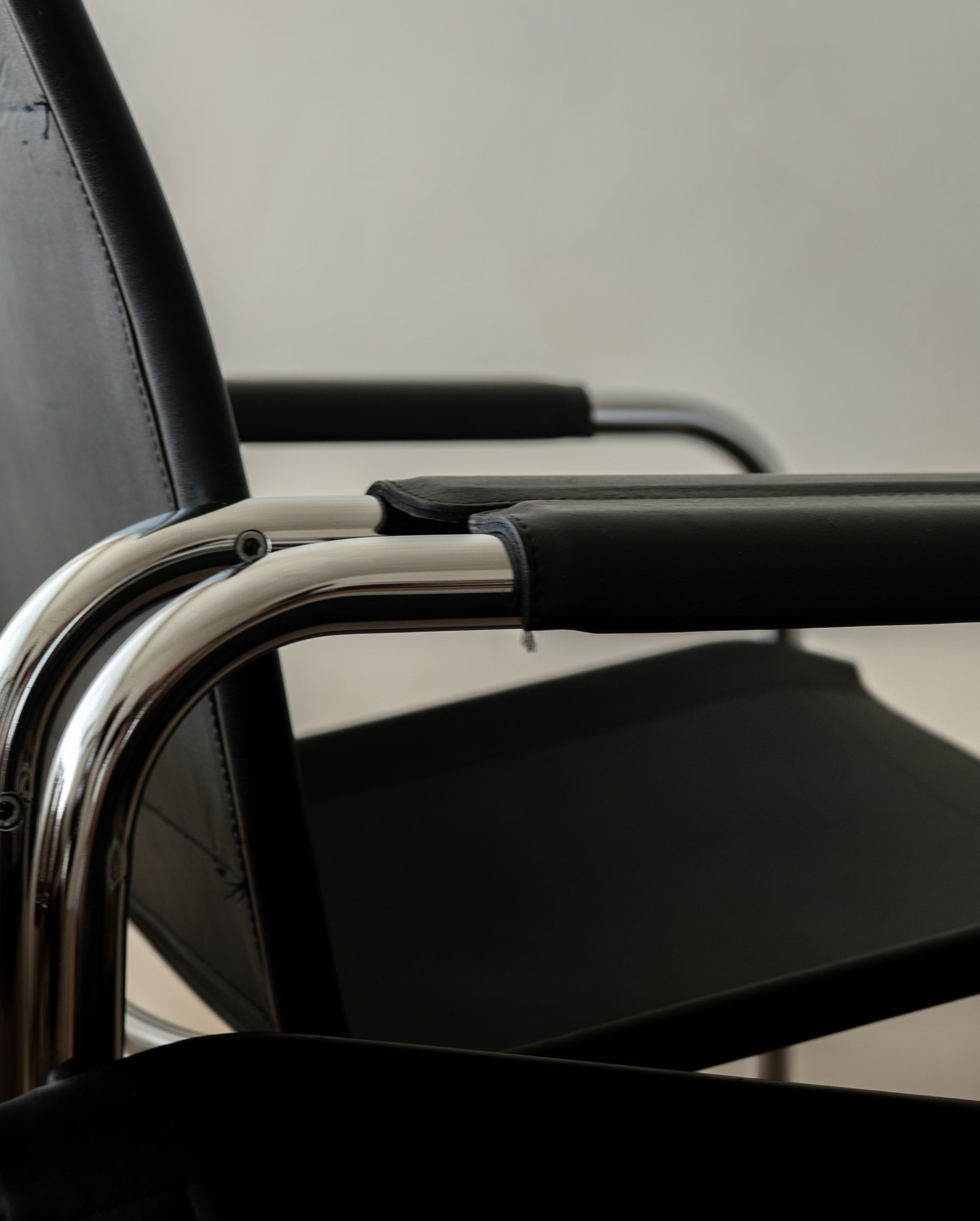 Bauhaus Chrome Leather Lounge Chairs Klinte by Tord Björklund for IKEA, 1980s, Set of 2