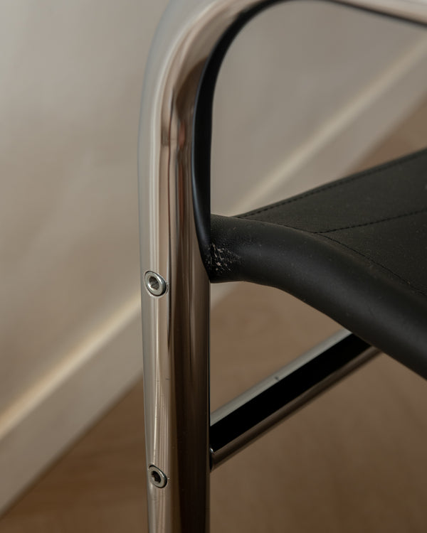 Bauhaus Chrome Leather Lounge Chairs Klinte by Tord Björklund for IKEA, 1980s, Set of 2