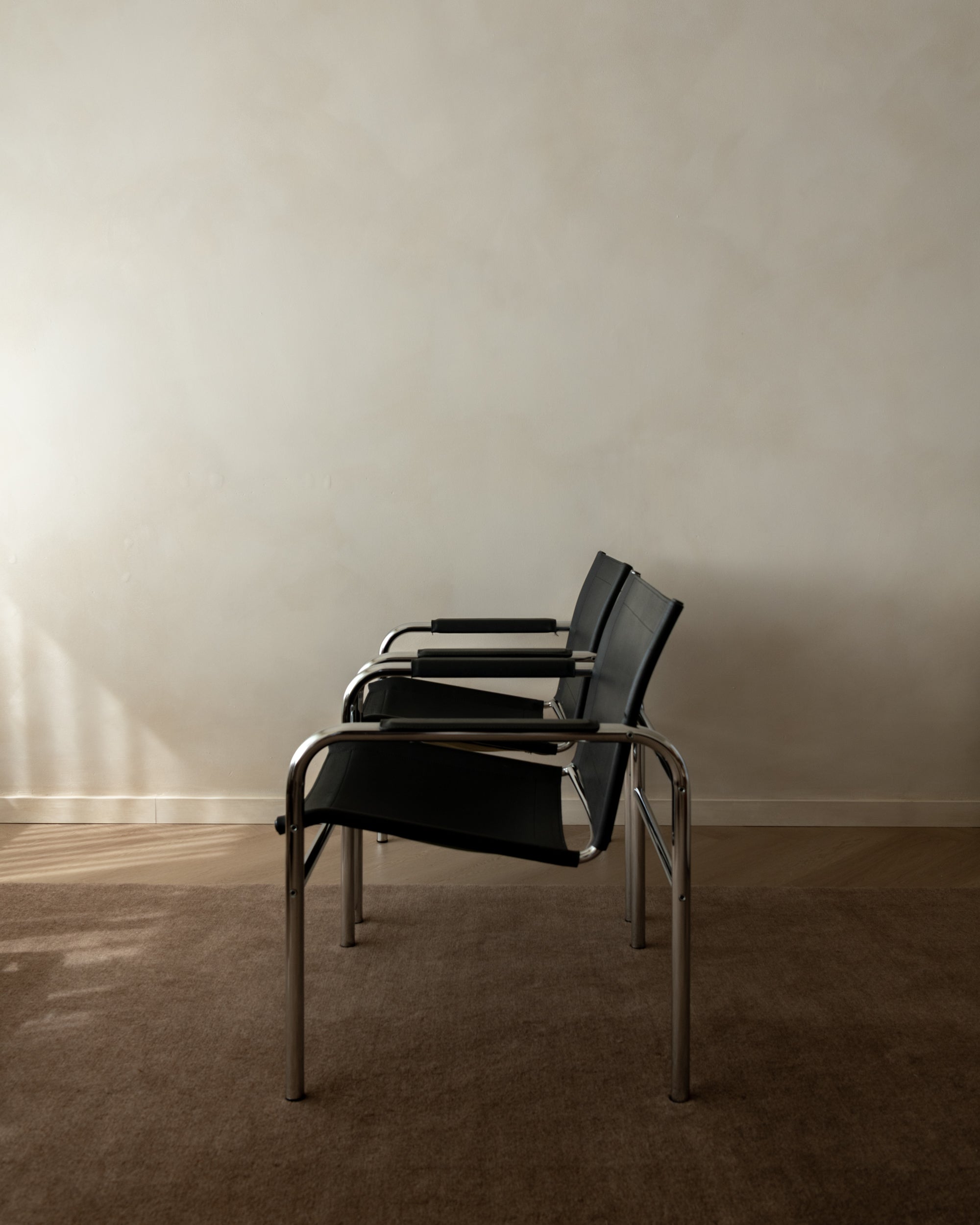 Bauhaus Chrome Leather Lounge Chairs Klinte by Tord Björklund for IKEA, 1980s, Set of 2