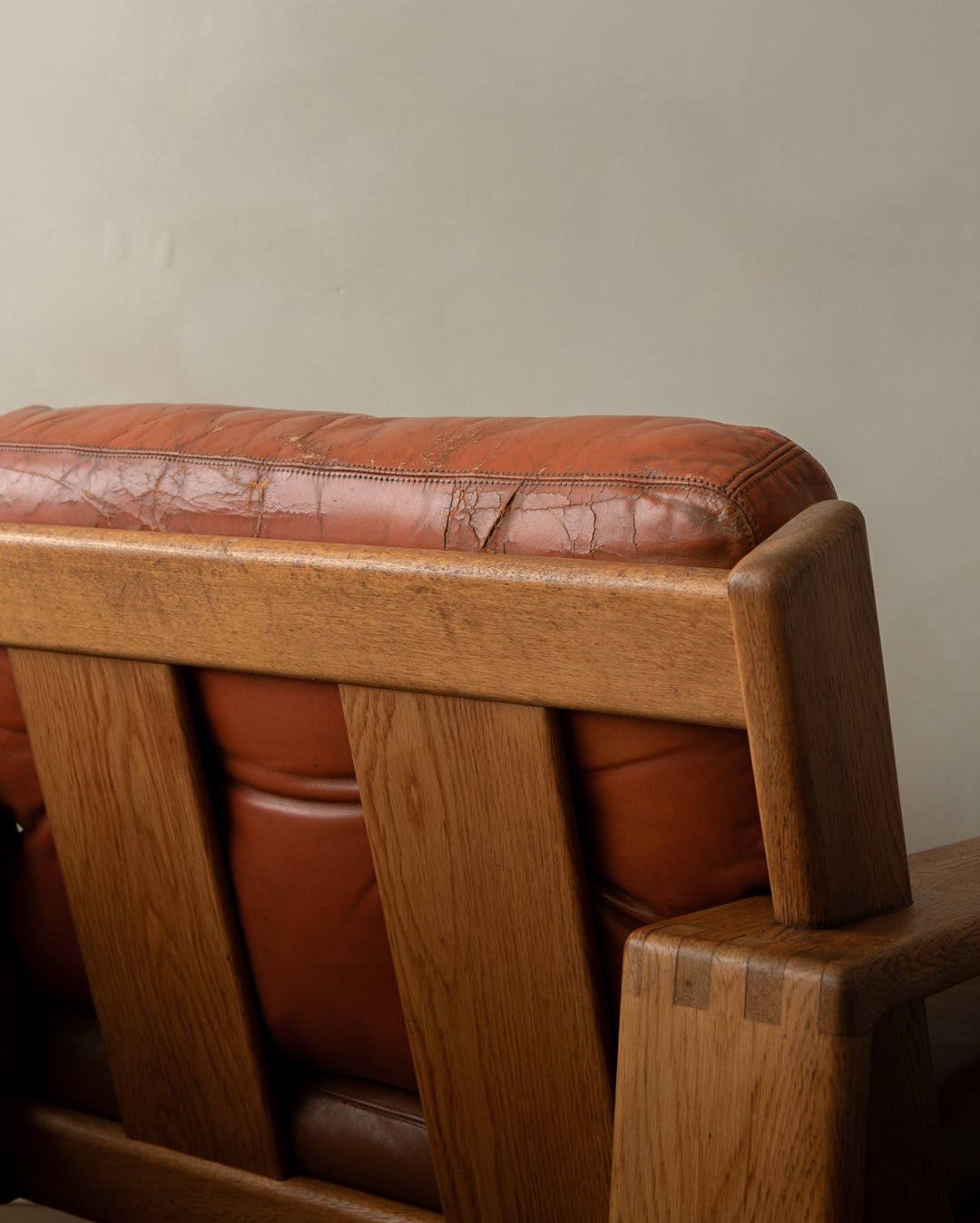 Vintage Lounge Chair Bonanza by Esko Pajamies for Asko, Oak Leather Armchair, 1960s
