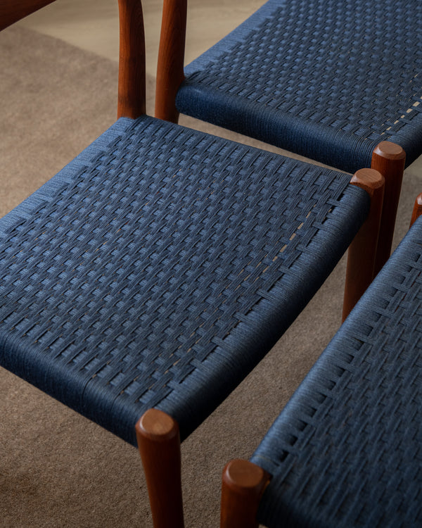 Danish Modern Teak Dining Chairs Model 77 by Niels Otto Møller for J.L. Møllers Møbelfabrik, Denmark, 1960s, Set of 6