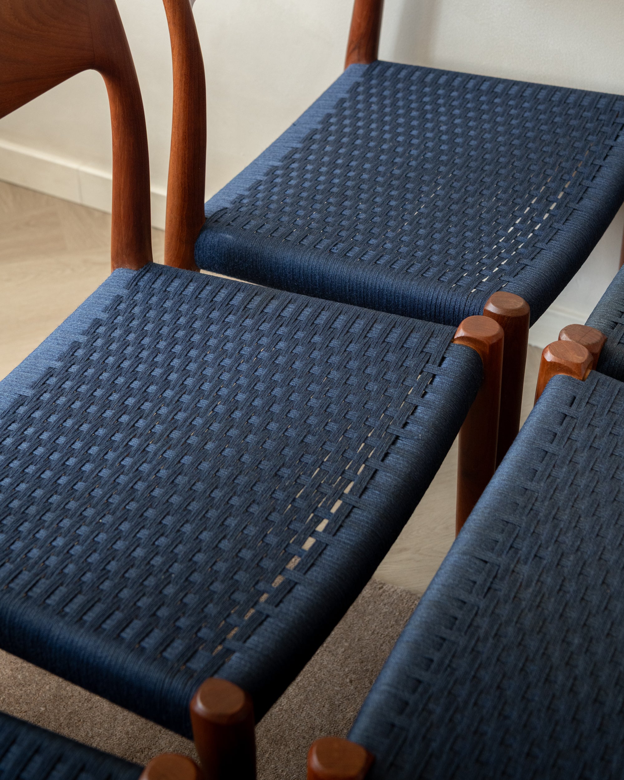 Danish Modern Teak Dining Chairs Model 77 by Niels Otto Møller for J.L. Møllers Møbelfabrik, Denmark, 1960s, Set of 6
