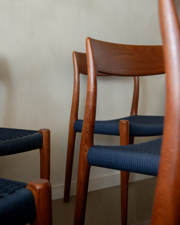 Danish Modern Teak Dining Chairs Model 77 by Niels Otto Møller for J.L. Møllers Møbelfabrik, Denmark, 1960s, Set of 6