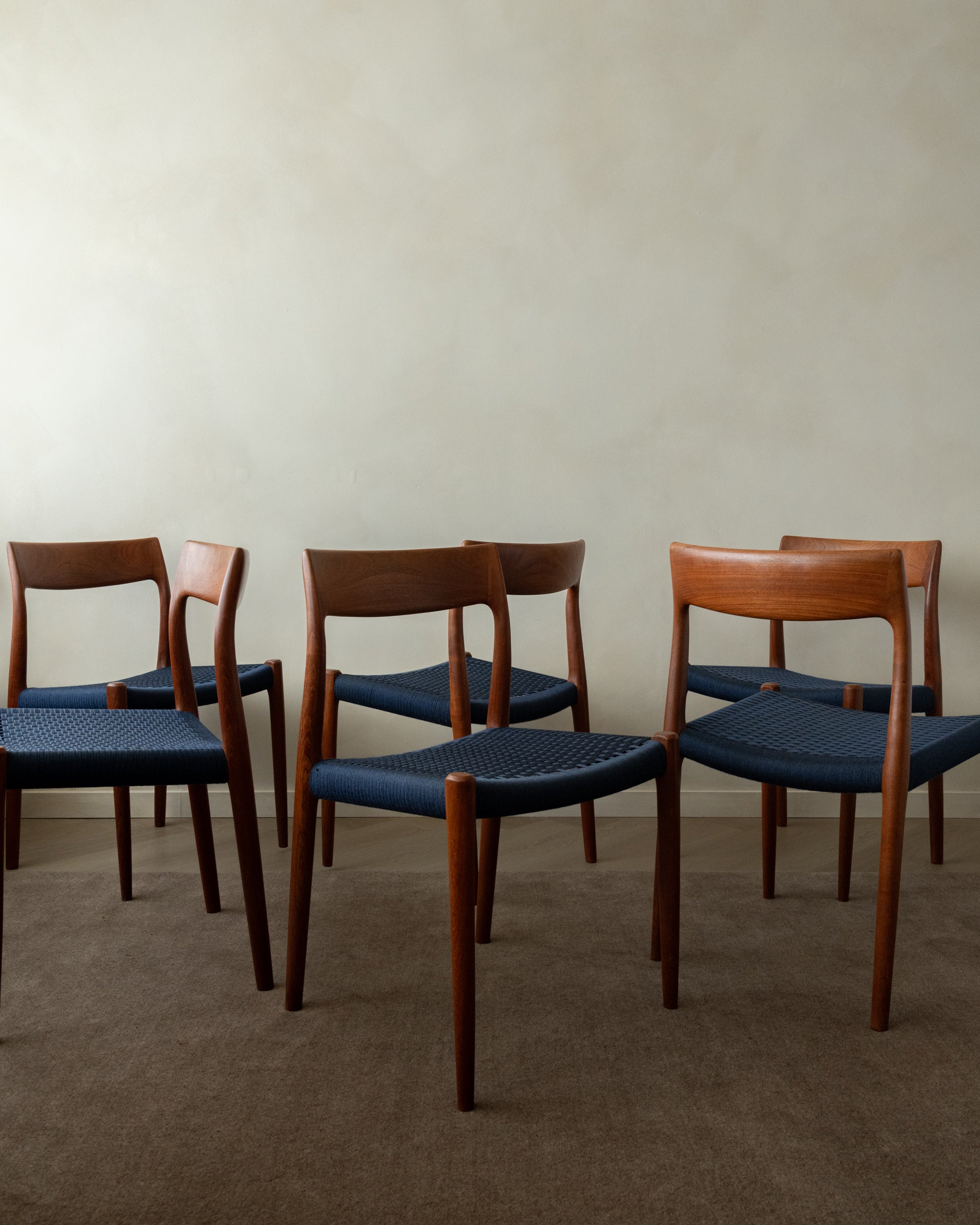 Danish Modern Teak Dining Chairs Model 77 by Niels Otto Møller for J.L. Møllers Møbelfabrik, Denmark, 1960s, Set of 6
