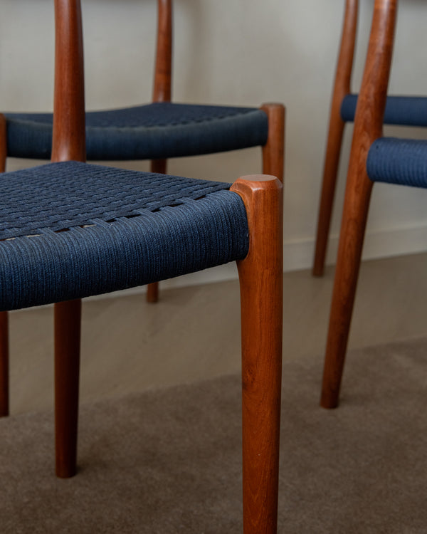 Danish Modern Teak Dining Chairs Model 77 by Niels Otto Møller for J.L. Møllers Møbelfabrik, Denmark, 1960s, Set of 6