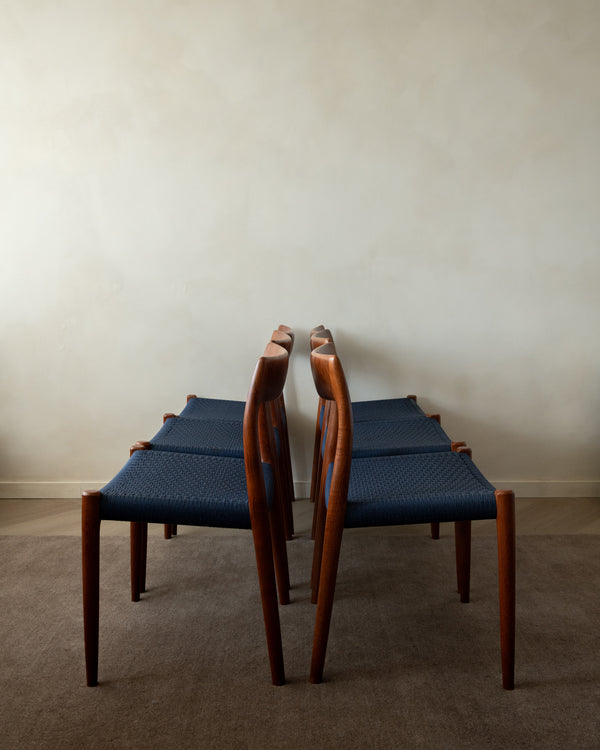 Danish Modern Teak Dining Chairs Model 77 by Niels Otto Møller for J.L. Møllers Møbelfabrik, Denmark, 1960s, Set of 6