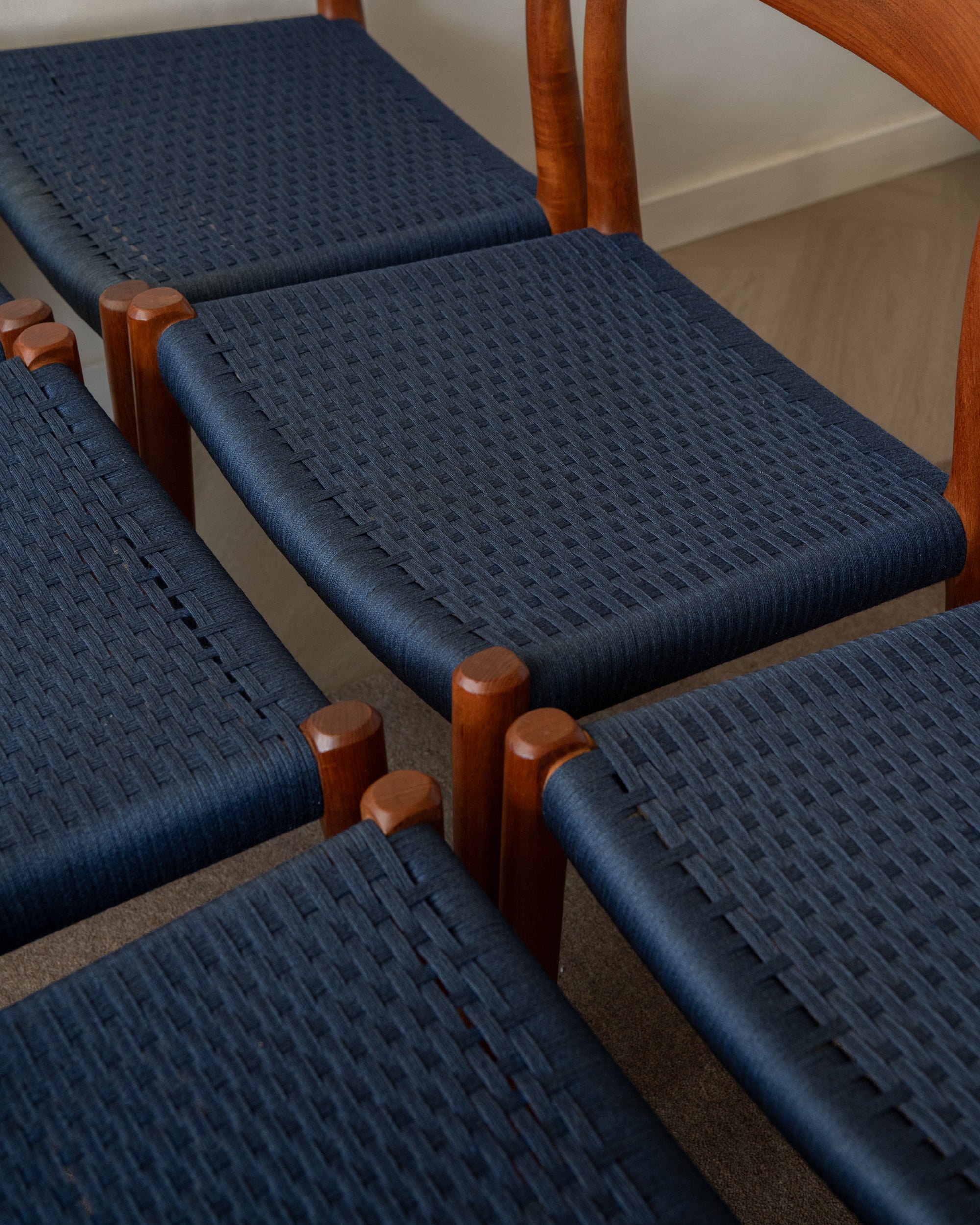 Danish Modern Teak Dining Chairs Model 77 by Niels Otto Møller for J.L. Møllers Møbelfabrik, Denmark, 1960s, Set of 6