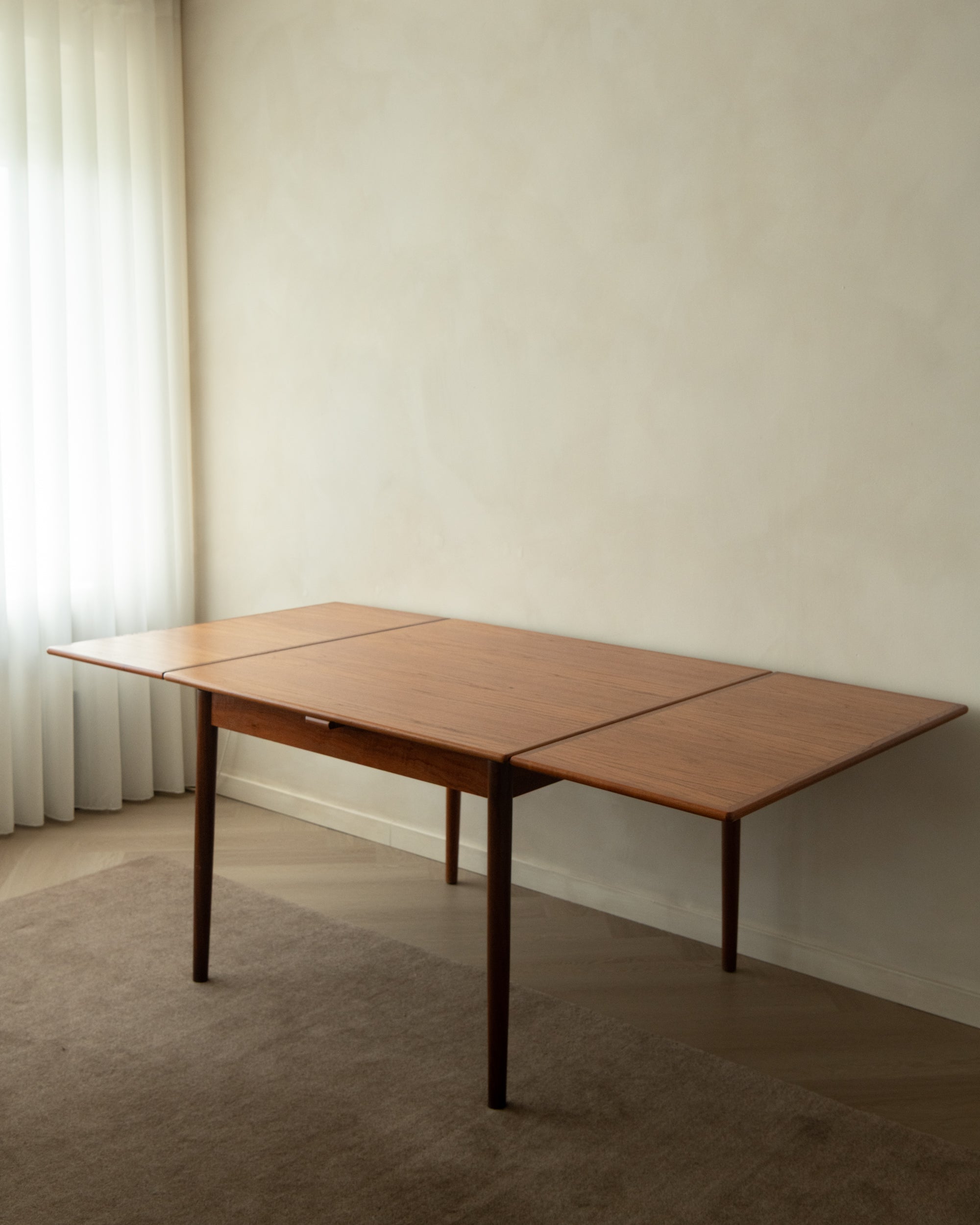 Danish Modern Teak Extendable Dining Table Model 24 by Ansager Møbler, 1960s