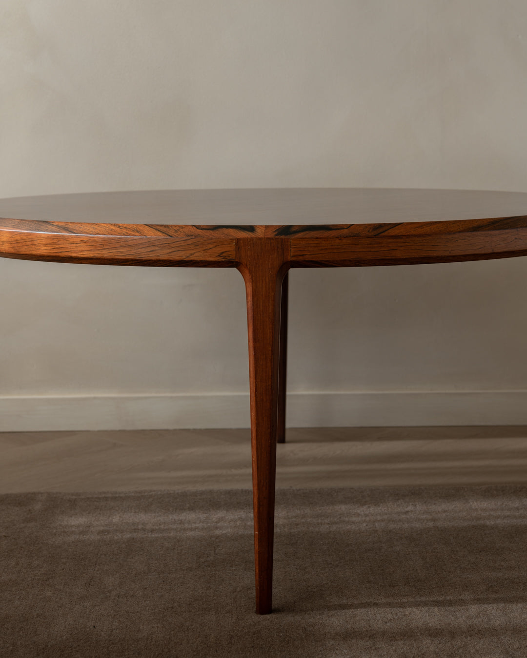 Mid Century Rosewood Round Coffee Table Model 283 by Johannes Andersen for CFC Silkeborg, 1960s
