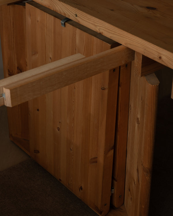 Danish Modern Pine Extendable Dining Table Modul Møbler, Vinderup A/S 1980s