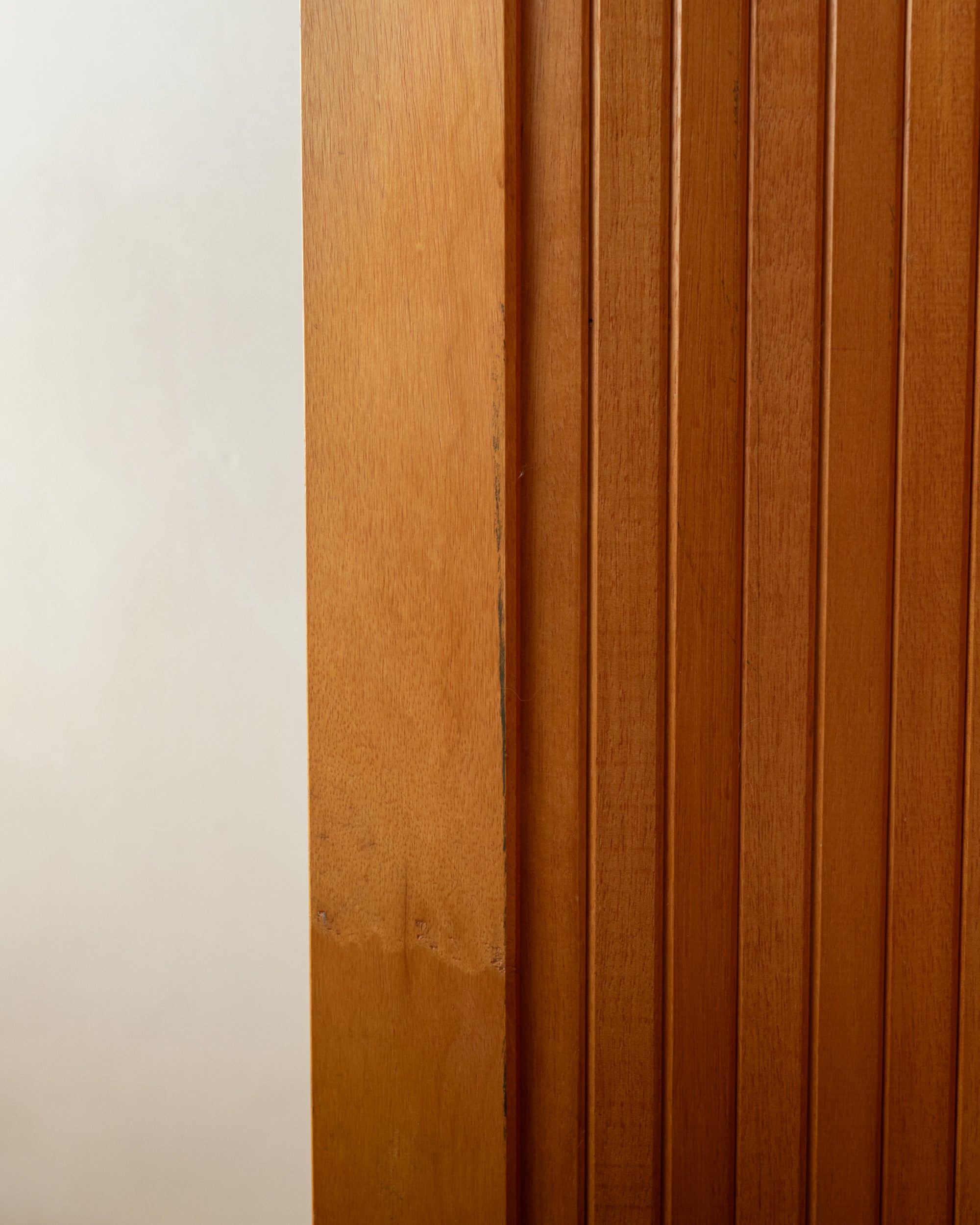 French Art Deco Pine Tambour Room Divider by Jomain Baumann, 1930s