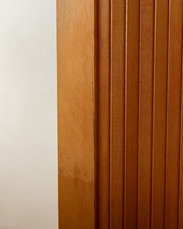 French Art Deco Pine Tambour Room Divider by Jomain Baumann, 1930s