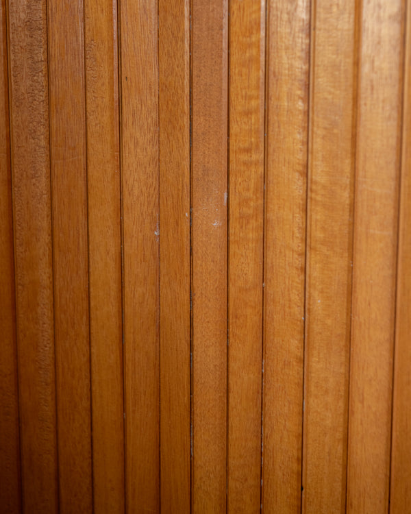 French Art Deco Pine Tambour Room Divider by Jomain Baumann, 1930s