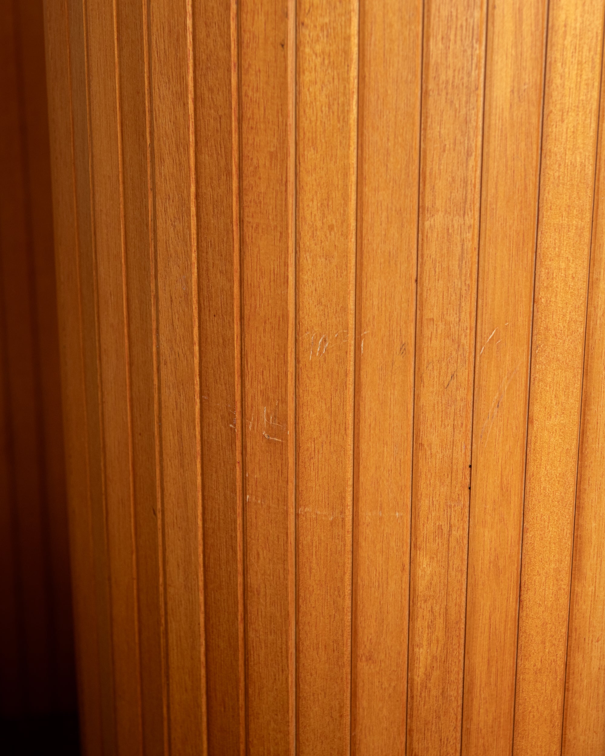 French Art Deco Pine Tambour Room Divider by Jomain Baumann, 1930s