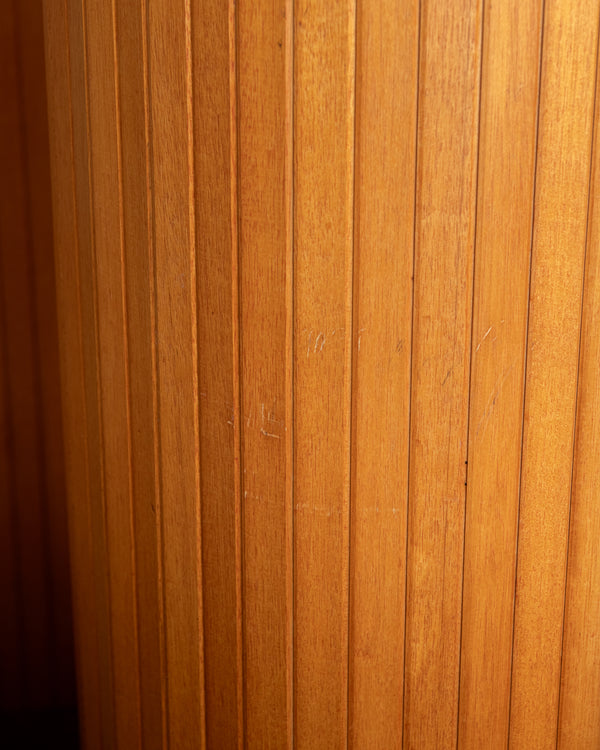 French Art Deco Pine Tambour Room Divider by Jomain Baumann, 1930s