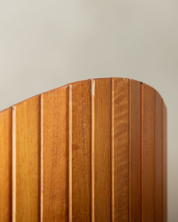 French Art Deco Pine Tambour Room Divider by Jomain Baumann, 1930s