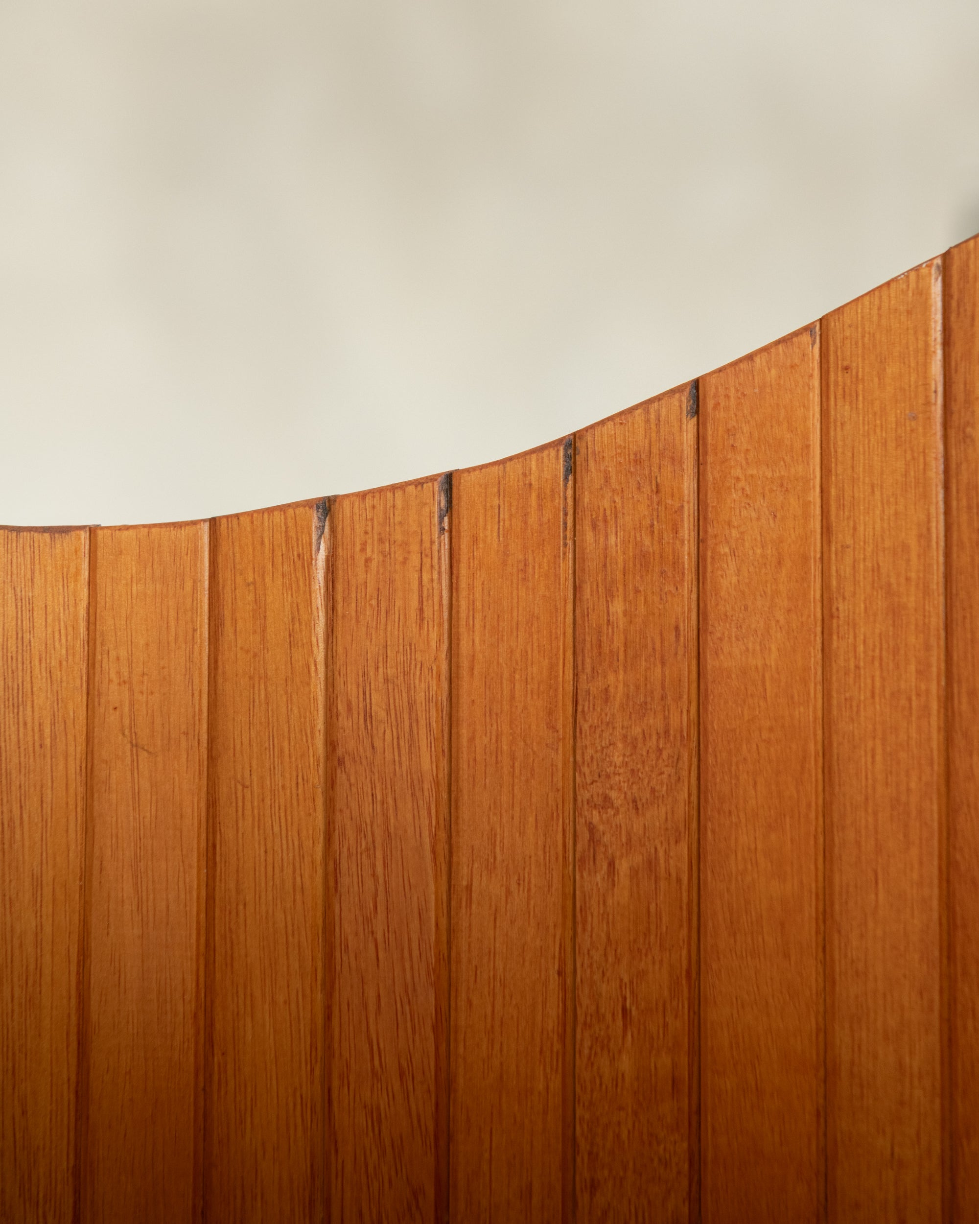 French Art Deco Pine Tambour Room Divider by Jomain Baumann, 1930s