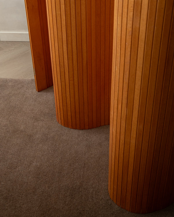 French Art Deco Pine Tambour Room Divider by Jomain Baumann, 1930s