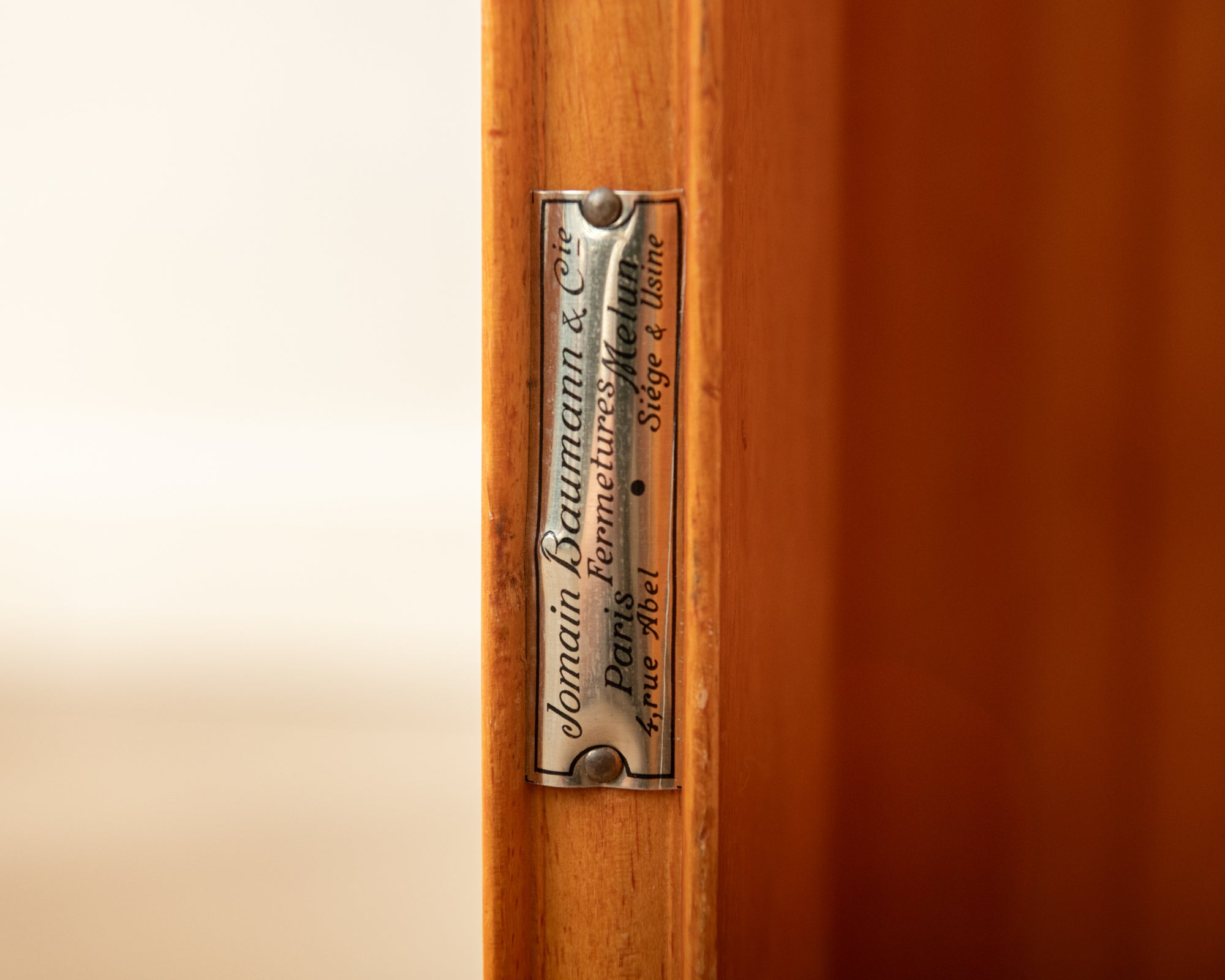 French Art Deco Pine Tambour Room Divider by Jomain Baumann, 1930s