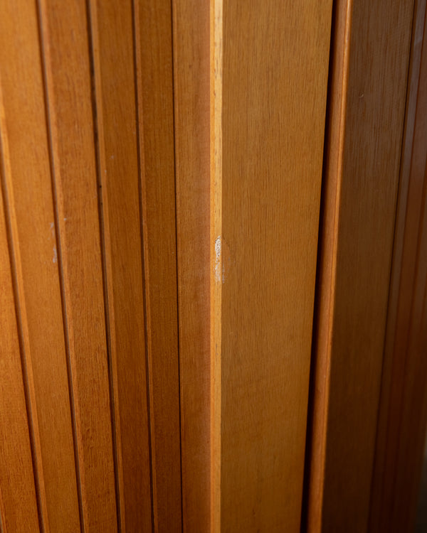 French Art Deco Pine Tambour Room Divider by Jomain Baumann, 1930s