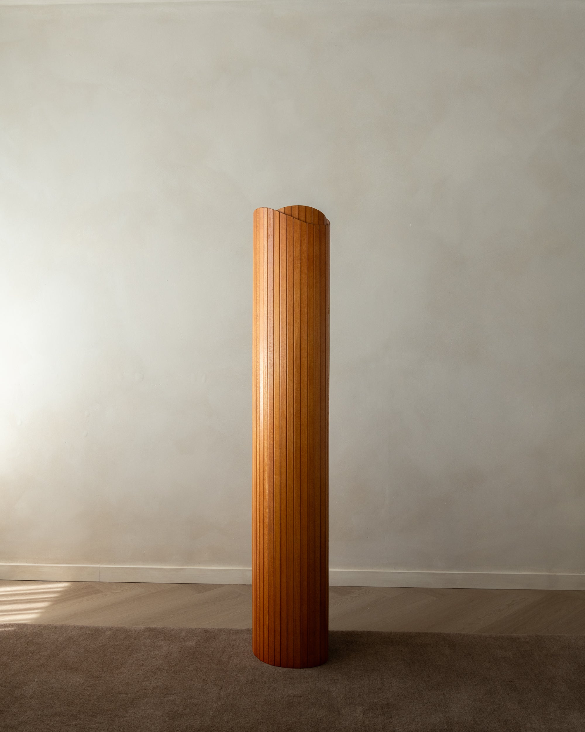 French Art Deco Pine Tambour Room Divider by Jomain Baumann, 1930s