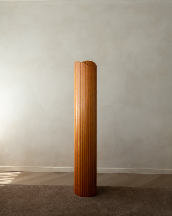 French Art Deco Pine Tambour Room Divider by Jomain Baumann, 1930s