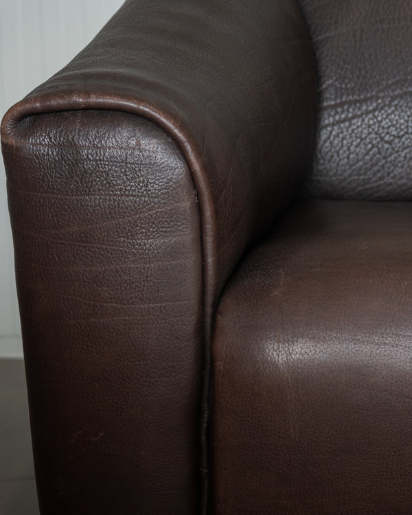 Mid Century Brown Leather Sofa DS-47 by De Sede, 1970s